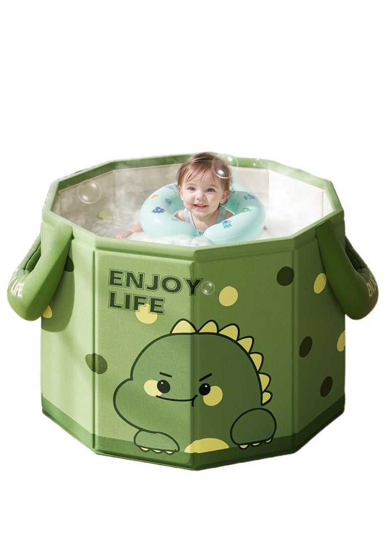 MIXDE Multifunctional Foldable Baby Bathtub,Round Toddler Bath Shower Tub with Drain Plug Portable Shower Basin for Baby Kids 0-5 Years Old - Image 1